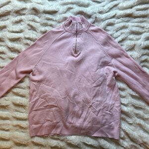 PINK OBEY MOCK NECK LONG SLEEVE SWEATER